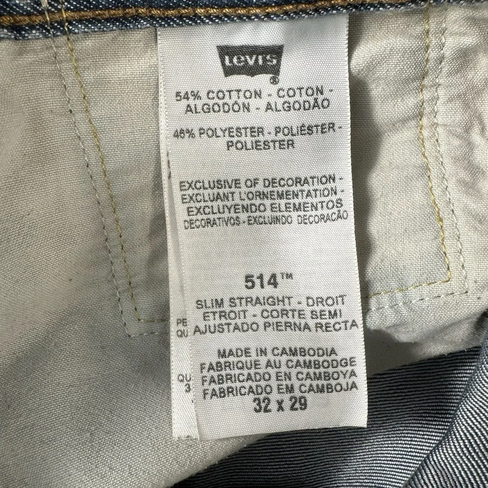 Levi's‎ 514 Jeans Mens Size 32x29 Blue Straight Leg Cotton Denim Baggy Y2K 27